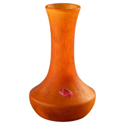 Pre-owned Daum Vaso  Con Scarabeo. Nancy, 1918-1930. In Orange