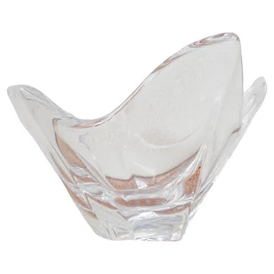 Pre-owned Daum Vintage Crystal Bowl By  France, 1950's In Gray