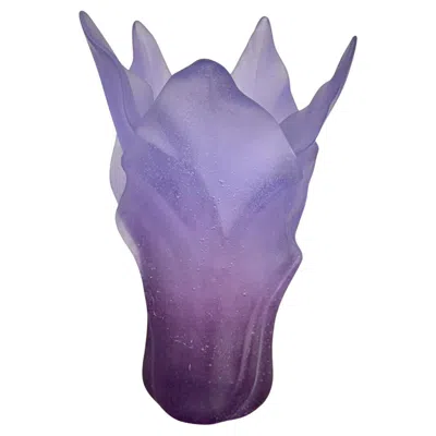 Pre-owned Daum Violet Amethyst Pate De Verre Vase, Art Nouveau / Art Deco Style In Purple