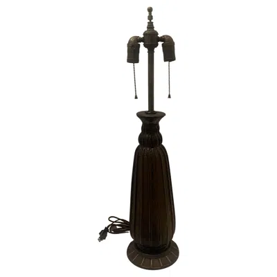 Pre-owned Daum Wonderful  Nancy France Beaux Arts Katona Art Deco Art Glass Bronze Lamp In Gold