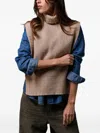 Davantino Roll-neck Wool Top In Neutral