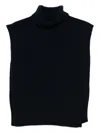 Davantino Turtleneck Sleeveless Vest In Blue