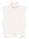 Davantino Turtleneck Sleeveless Wool Sweater In Gray