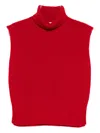 Davantino Turtleneck Sleeveless Wool Sweater In Red