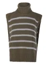 Davantino Turtleneck Striped Sweater In Brown