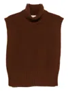 Davantino Turtleneck Top In Brown
