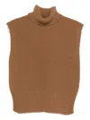 Davantino Turtleneck Sleeveless Wool Sweater