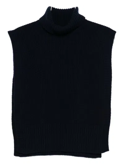 Davantino Wool Turtle-neck Sweater In Blue