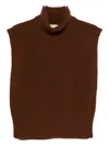 Davantino Wool Turtle-neck Sweater In Brown