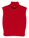 Davantino Turtleneck Sleeveless Wool Sweater In Red