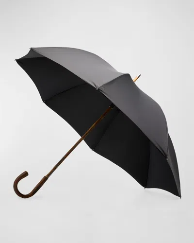 Davek Men's Savile Wood-handle Umbrella In Black