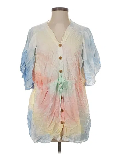 Pre-owned Davi & Dani 3/4 Sleeve Blouse In Blue