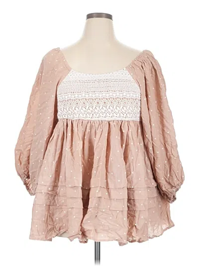 Davi & Dani 3/4 Sleeve Blouse In Pink