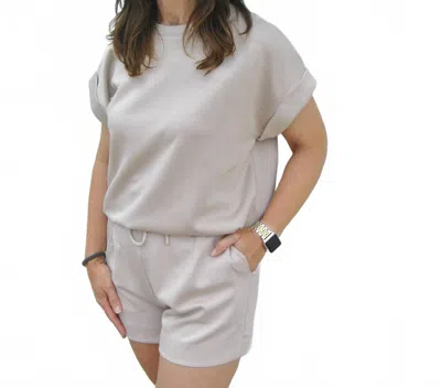 Davi & Dani Athleisure Matching Set In Mocha In Gray