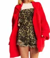 Davi & Dani Balloon Sleeve Cardigan In Red In Red