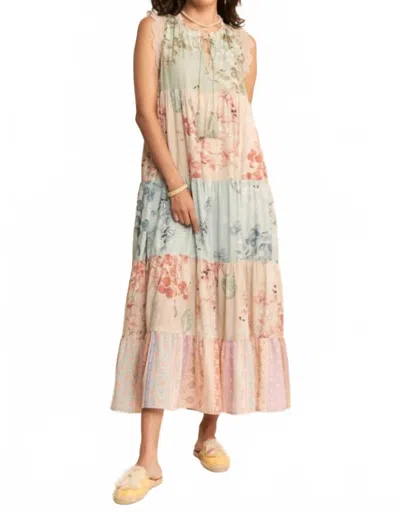 Davi & Dani Better Believe Maxi Dress In Sage Multi