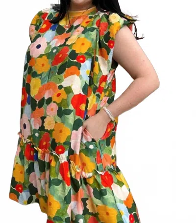 Davi & Dani Bright Morning Dress In Multicolor