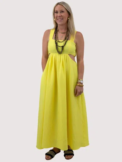 Davi & Dani Cutout Maxi Dress In Vibrant Yellow