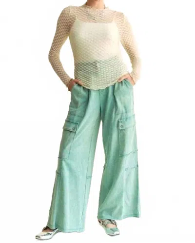 Davi & Dani Delicate Dot Lace Mesh Layering Top In Cream In Green