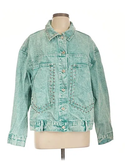 Davi & Dani Denim Jacket In Teal
