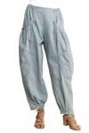 Davi & Dani Dexter Barrel Stripe Jogger Pant In Blue In Blue
