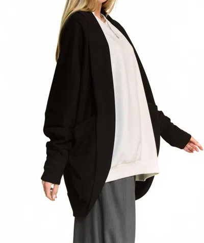 Davi & Dani Dolman Long Sleeve Shawl Jacket - Plus In Black