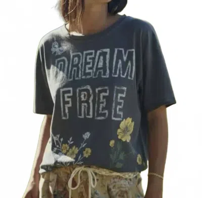 Davi & Dani Dream Free Tee In Charcoal In White
