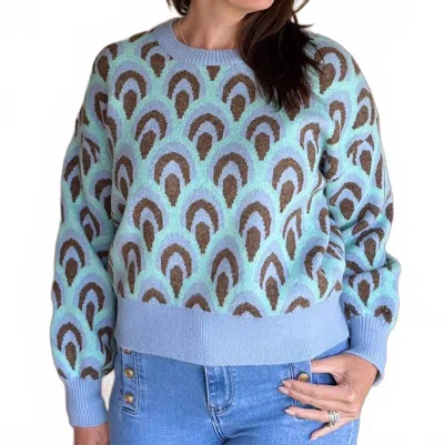 Davi & Dani Dreams Cozy Crew Sweater In Periwinkle In Multi