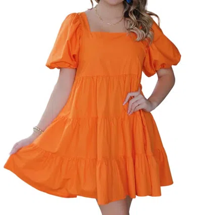 Davi & Dani Easy Summer Day Dress In Orange