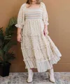 Davi & Dani First Bloom Run Smocked Tiered Dress In Mustard