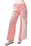 Davi & Dani Gypsy Vibes Pants In Pink Red In Pink