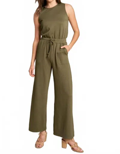 Davi & Dani Jordie Buttersoft Jumpsuit In Olive In Green