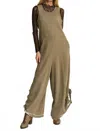 Davi & Dani Leave Me Jumpsuit In Olive In Green