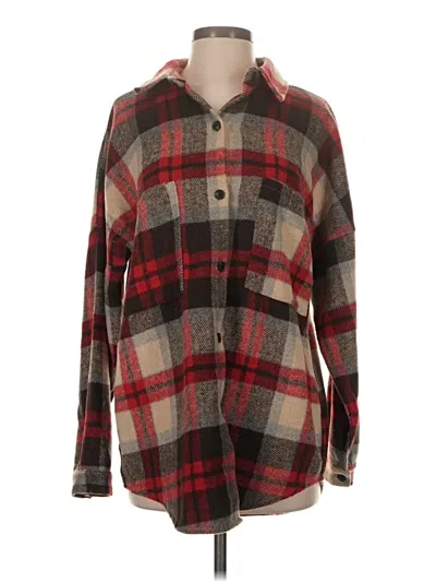 Pre-owned Davi & Dani Long Sleeve Blouse In Brown
