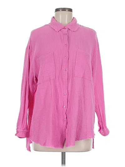 Pre-owned Davi & Dani Long Sleeve Blouse In Pink