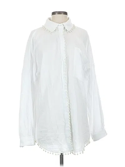 Pre-owned Davi & Dani Long Sleeve Blouse In White