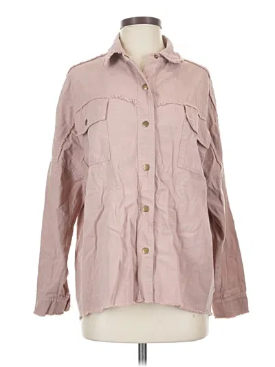 Pre-owned Davi & Dani Long Sleeve Button Down Shirt In Pink