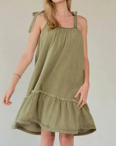 Davi & Dani Olivia Dress In Olive In Green