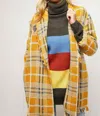Davi & Dani Plaid Long Sleeve Jacket - Plus In Yellow In Yellow