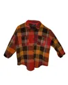 Davi & Dani Plaid Print Wool Shaket In Red Multi In Multi