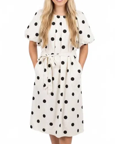Davi & Dani Polka Dot Hottie Dress In White
