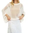 Davi & Dani Send A Message Mesh Sweater In White In White