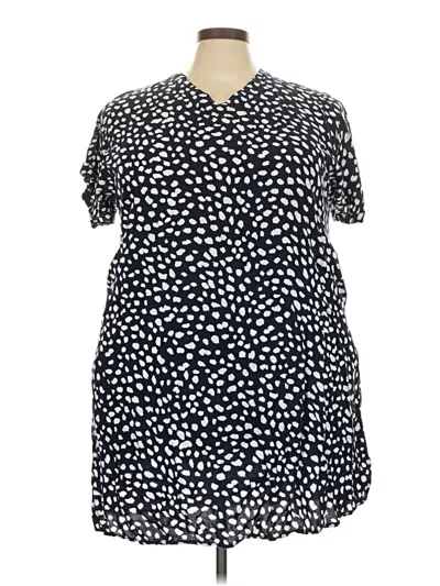 Pre-owned Davi & Dani Short Sleeve Blouse In Blue