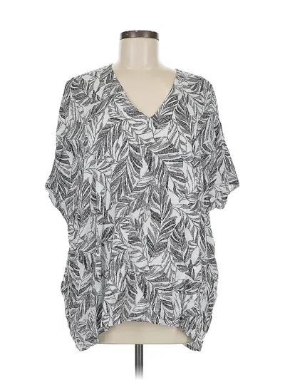 Pre-owned Davi & Dani Short Sleeve Blouse In Silver
