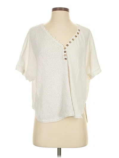 Pre-owned Davi & Dani Short Sleeve Blouse In White