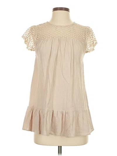 Pre-owned Davi & Dani Sleeveless Top Green Ruffles Neckline Tops