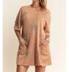 Davi & Dani Star Studded Romper In Latte In Brown