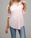 Davi & Dani Stripe Button Down Long Sleeve Shirt In Pink In Pink