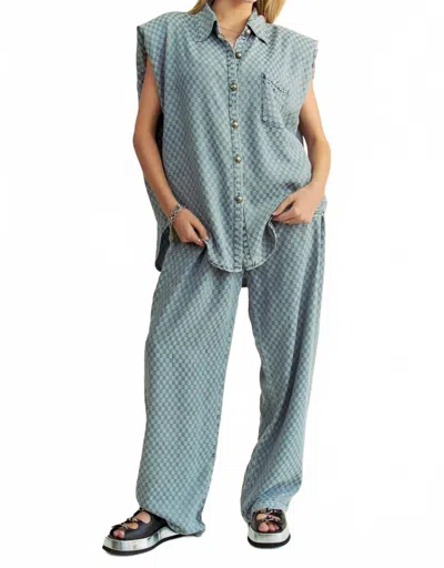 Davi & Dani Super Soft Rhinestone Embellished Set In Blue