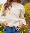 Davi & Dani Sweetest Together Pearl Sweater In White In White